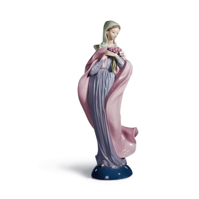 Our Lady W/Flowers Figurine, large